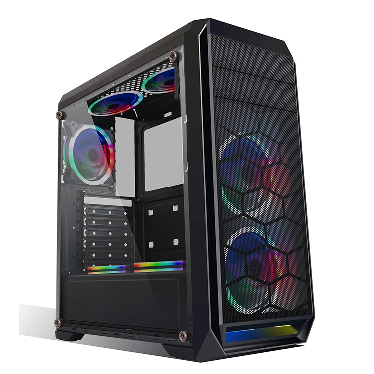 ATX Mesh MID Tower Gaming Computer Case ABS Panel with Mesh 4 Port USB Model