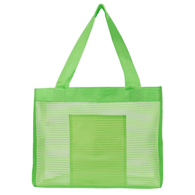 Pinstripe Mesh Bag Fashion Tote Bag Colorful Beach Bag