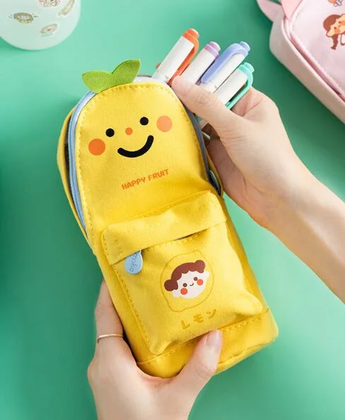 Creativity Pencil Bag Kids Stationery Bag Custom Printing Canvas Pencil Pouch