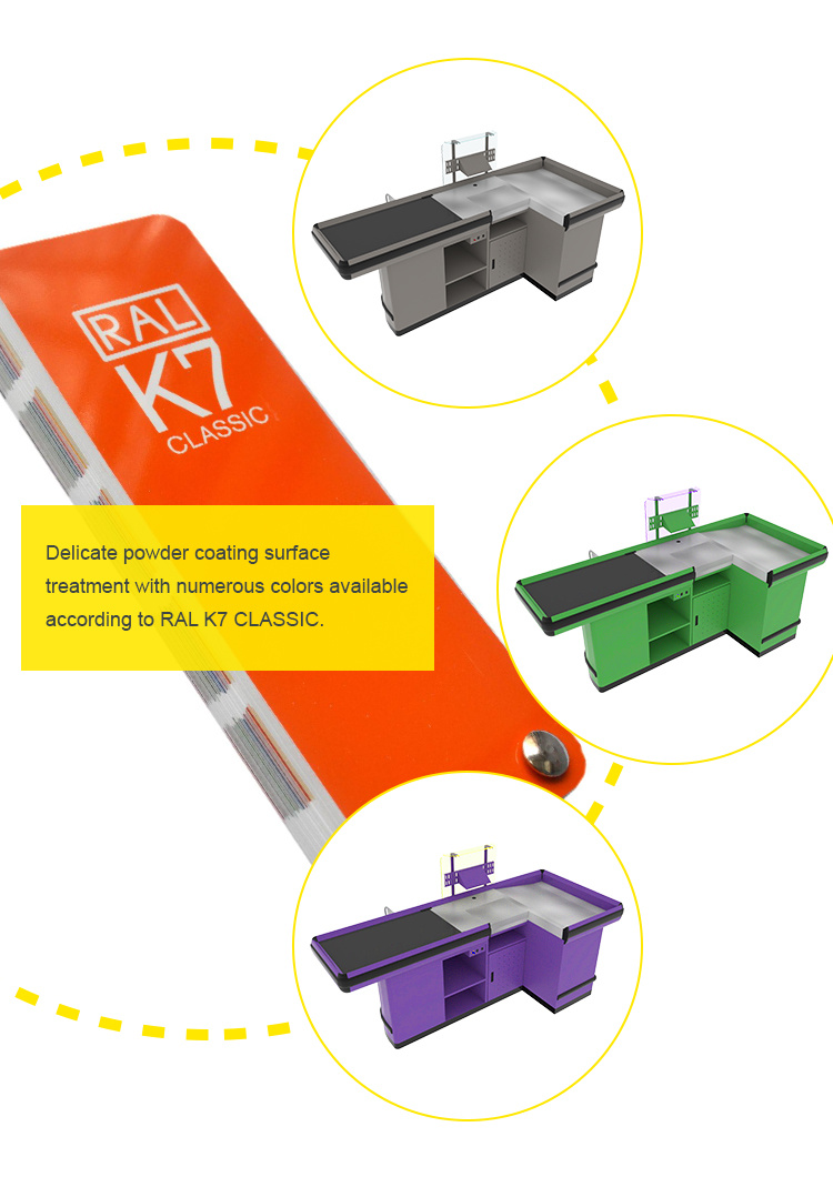 Cash Counter Supermarket Cashier Checkout Counter with Keyboard Holder