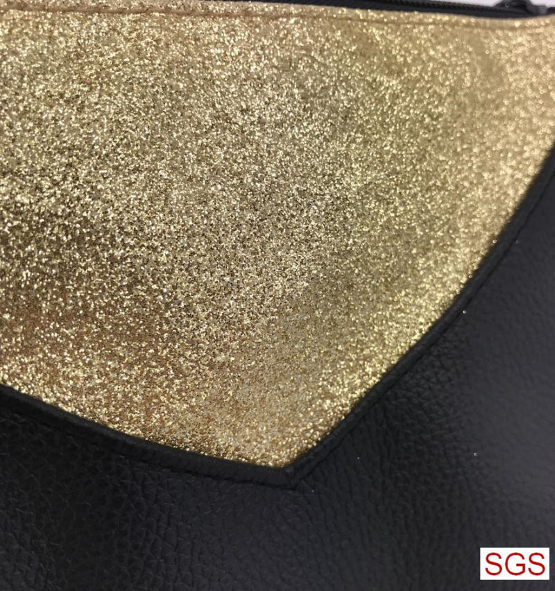 OEM Factory Design Shiny Gold Glitter Pouch Bag Cosmetic