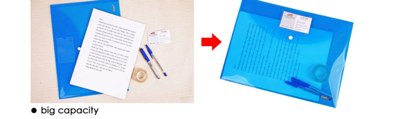 Foska Transparent Color PP Document File Bag