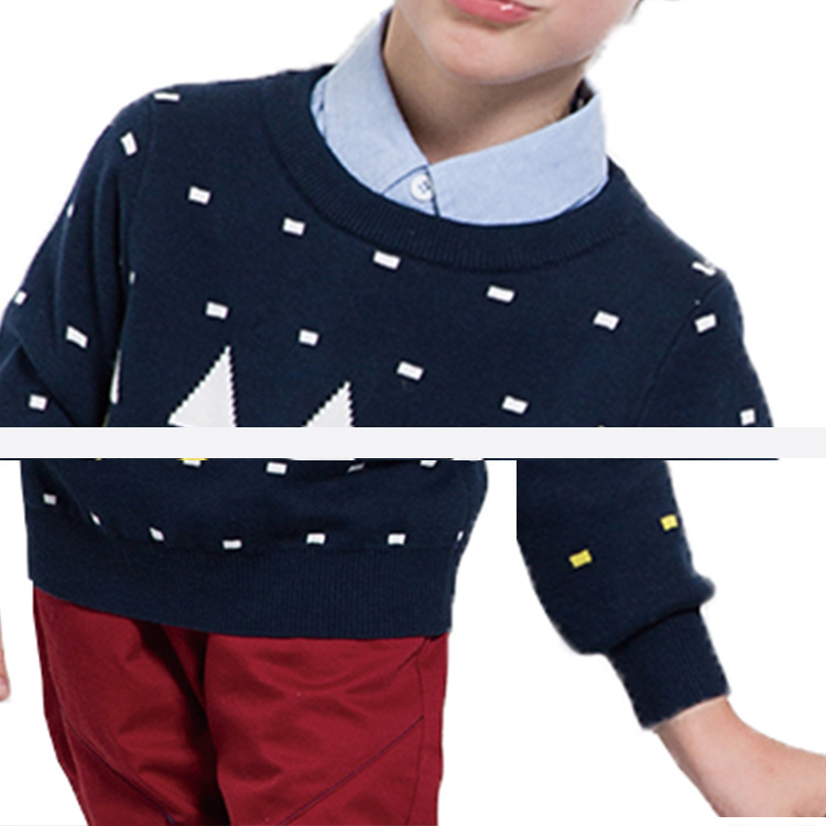 OEM Knitted Cotton Cardigan Child Kids Boys School Sweater