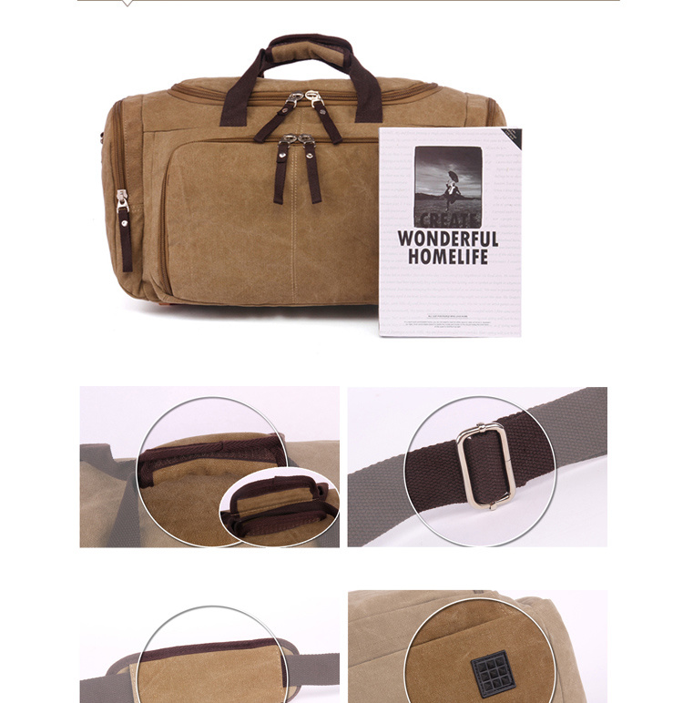 Blank Canvas Tote Overnight Travel Bag Weekender Canvas Gym Bag
