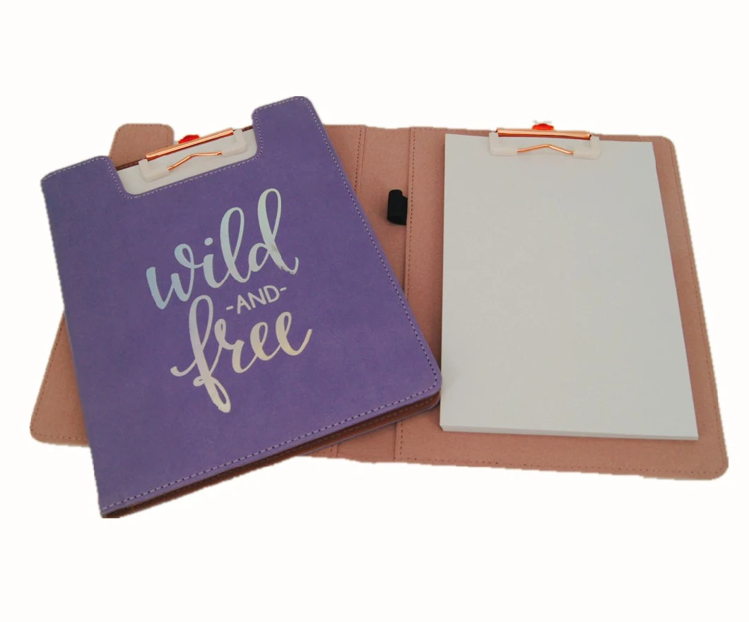 PU Leather Clipboard Clip Board with Note Pad