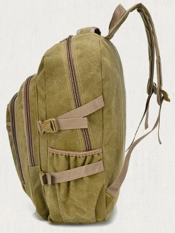 Canvas Double Shoulder Bag Trend Casual Man Bag Backpack Outdoor Travel Bag