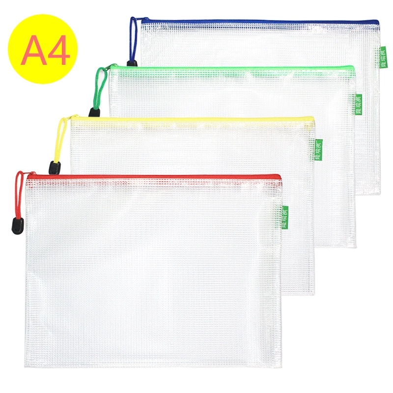 Zipper Pouch Document Letter A4 Size School Office Supplies Travel Storage PVC File Bag