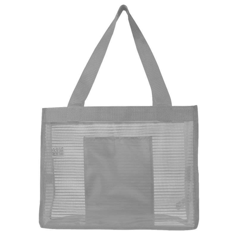 Pinstripe Mesh Bag Fashion Tote Bag Colorful Beach Bag