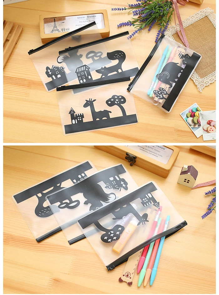 Creative Cute Large Capacity School Stationery PVC Pen Case Sets Zippered Pencil Pouches Bag