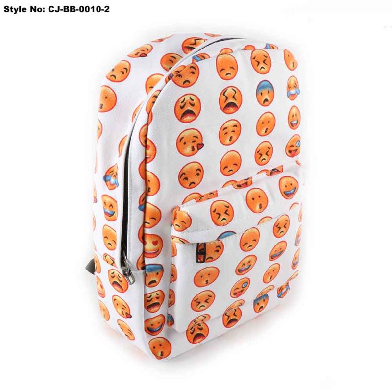 Custom Logo Emoji Canvas Kids School Shoulder Backpack Bag