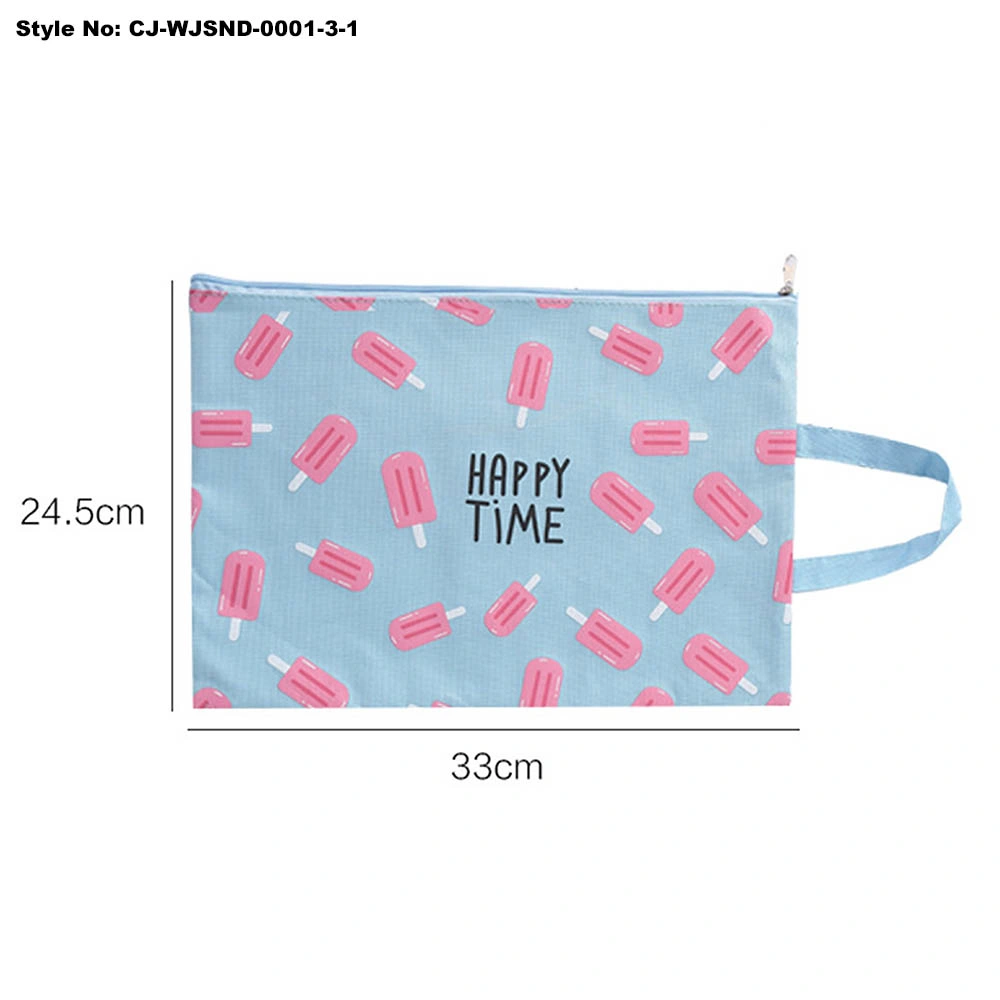 Office Supplies and Stationery Bag, A4 Size Zipper Document Bag