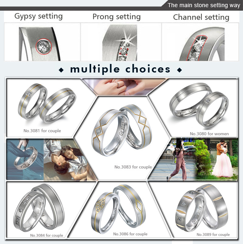 Wedding Diamond Ring Copper Ring Men Ring Silver