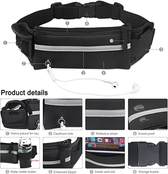 Sport Bag Hip, Neoprene Belt Bag, Waterproof Waist Pouch