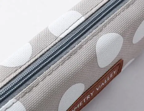 Geometric Pattern Canvas Pen Bag Stationery Pen Bag Octagonal Zipper Coin Bag
