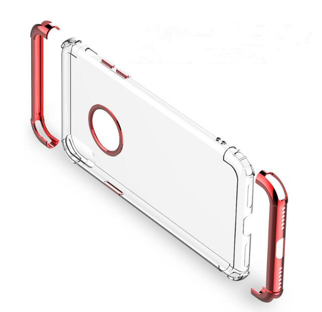 3-in-1 Transparent Clear Reinforced Corner Soft Silicone TPU Phone Case