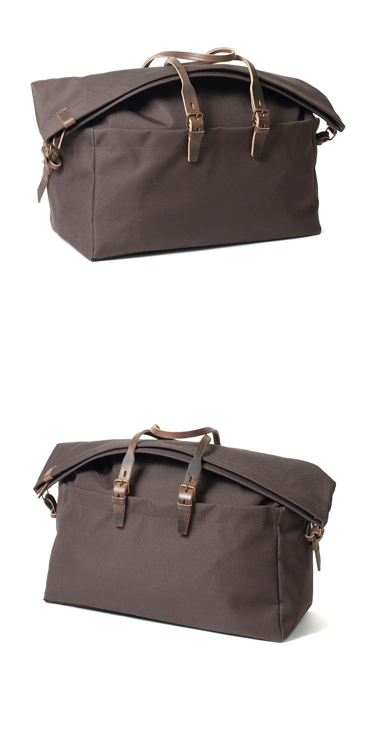 Factory Price Good Quality Brown Canvas Weekender Travel Bag Duffle Bag for Men