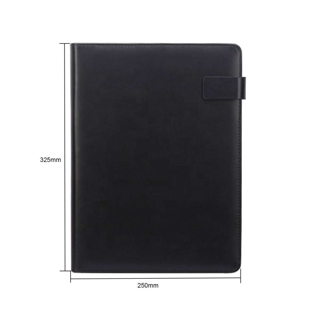 Professional Business Portfolio Custom Zip Leather Organizer A4 Agenda PU File Folder