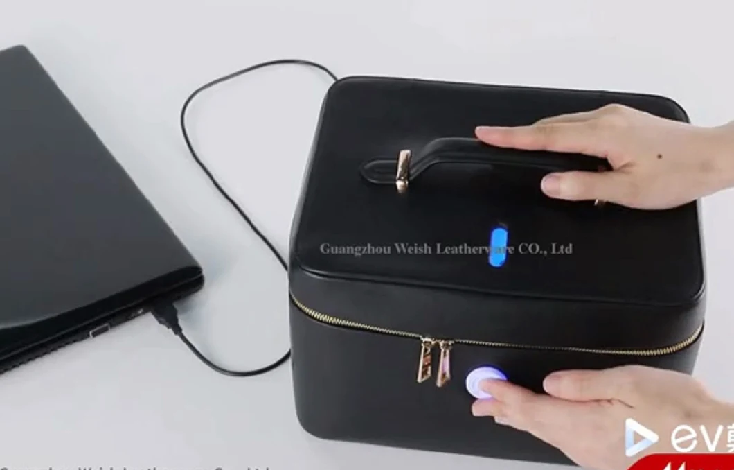 Korean Style Zipper PU Cosmetic Case with UV Disinfection Bag