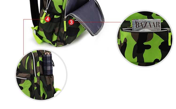 Double Shoulder Primary College School Teenager Children Students Children Camouflage Backpack Pack Bag (CY5831)