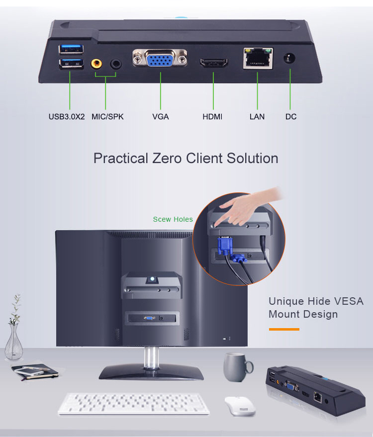 2020 New Arm Thin Client Support Vesa Mount for School Education