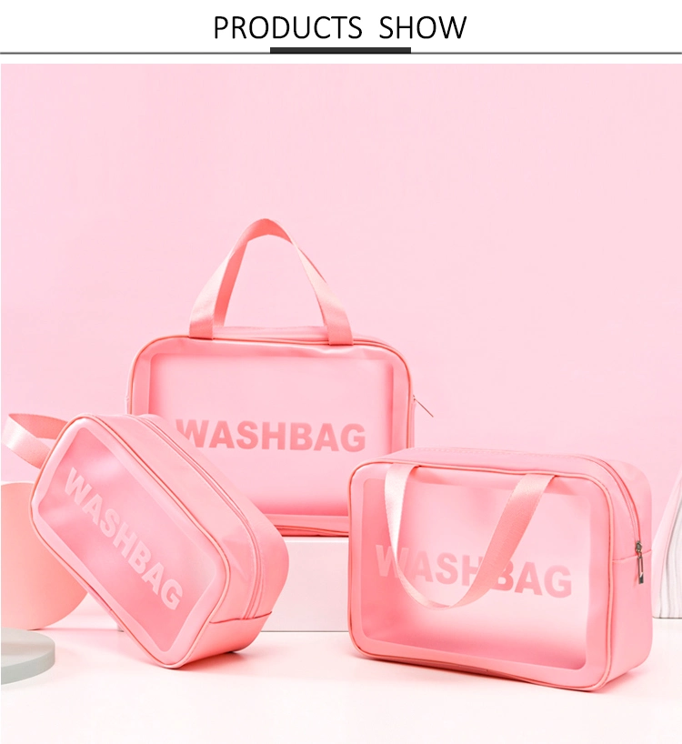 Travel Transparent Cosmetic Bag PVC Women Zipper Clear Makeup Bags Beauty Case Make up Organizer Storage Bath Toiletry Wash Bag