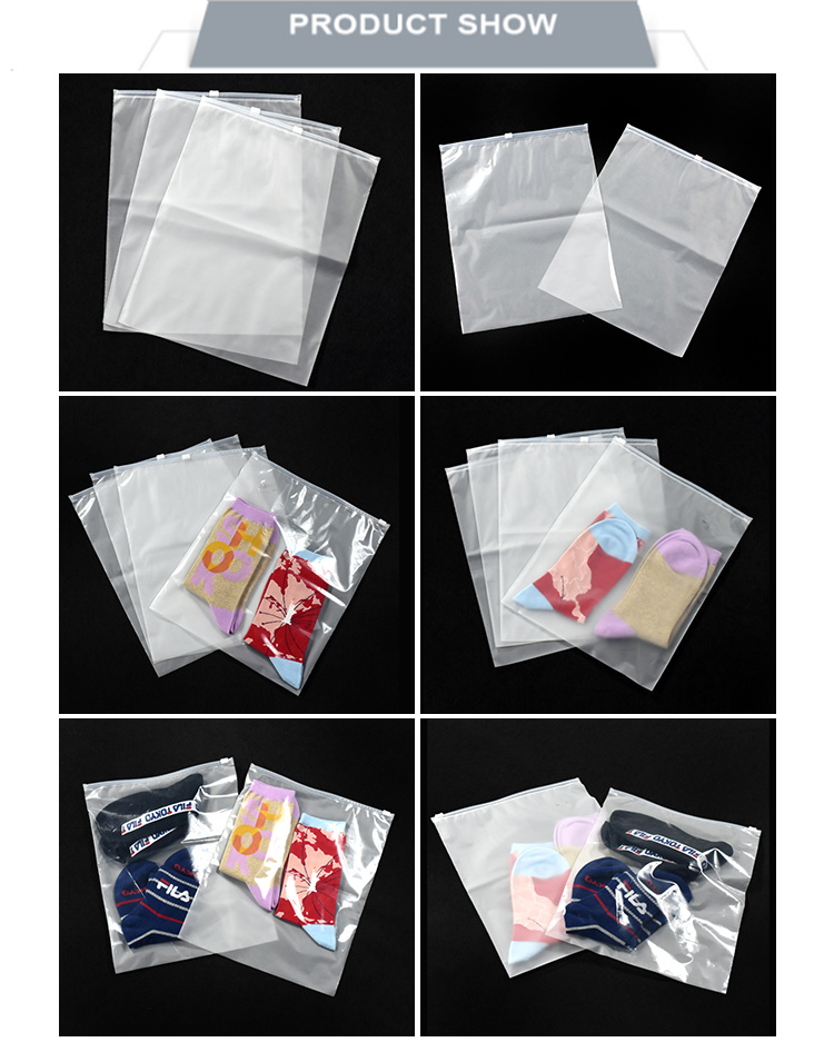 Matte Frosted Ziplock Bag Plastic Storage Bag for Clothes Customized