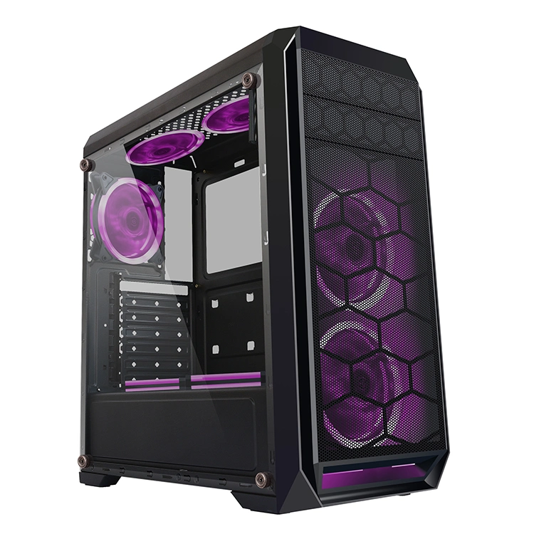 ATX Mesh MID Tower Gaming Computer Case ABS Panel with Mesh 4 Port USB Model