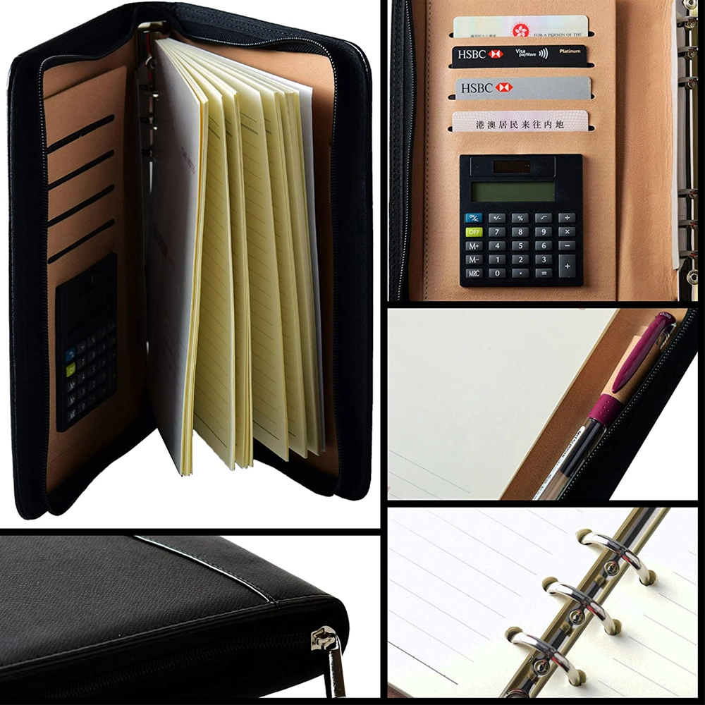 Refillable A5 Travel Journal Filofax Zipper 6 Binder Planner Notebook