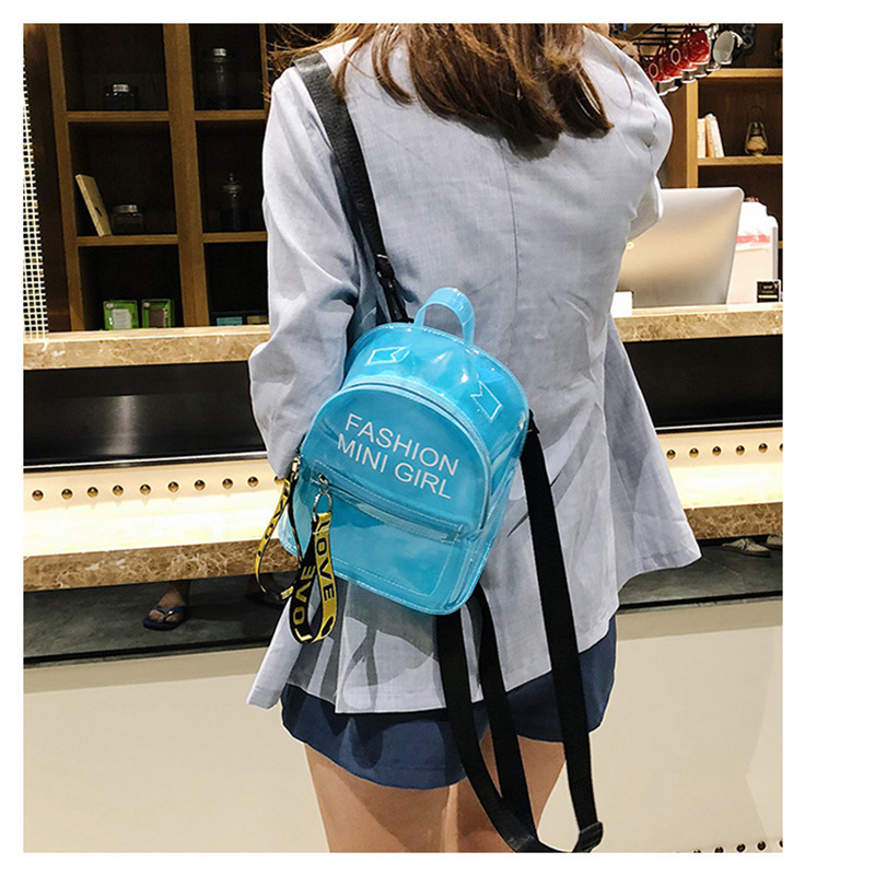 Laser Shoulder Messenger Bag Mini Clear Transparent Jelly Backpack for Girls