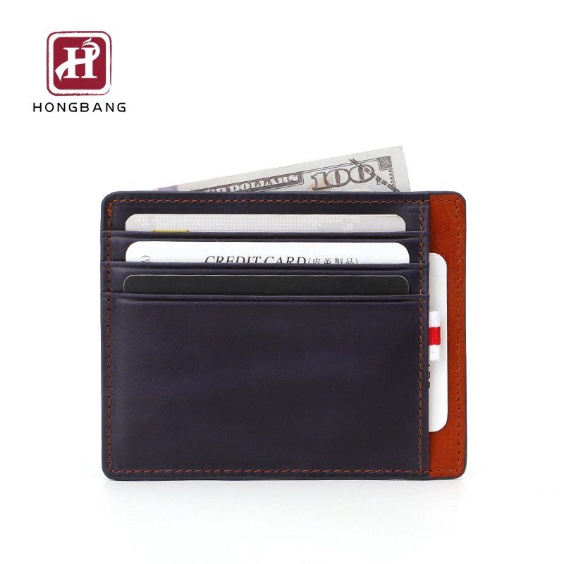 Front Pocket Card Holder Wallet Custom Leather Card Holder RFID