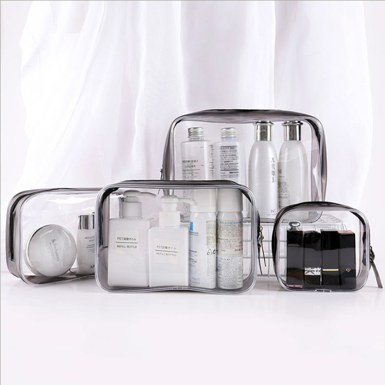 Cheap Promotional Simple Style Transparent Travel Makeup Cosmetic Bag Organizer Wash Bag