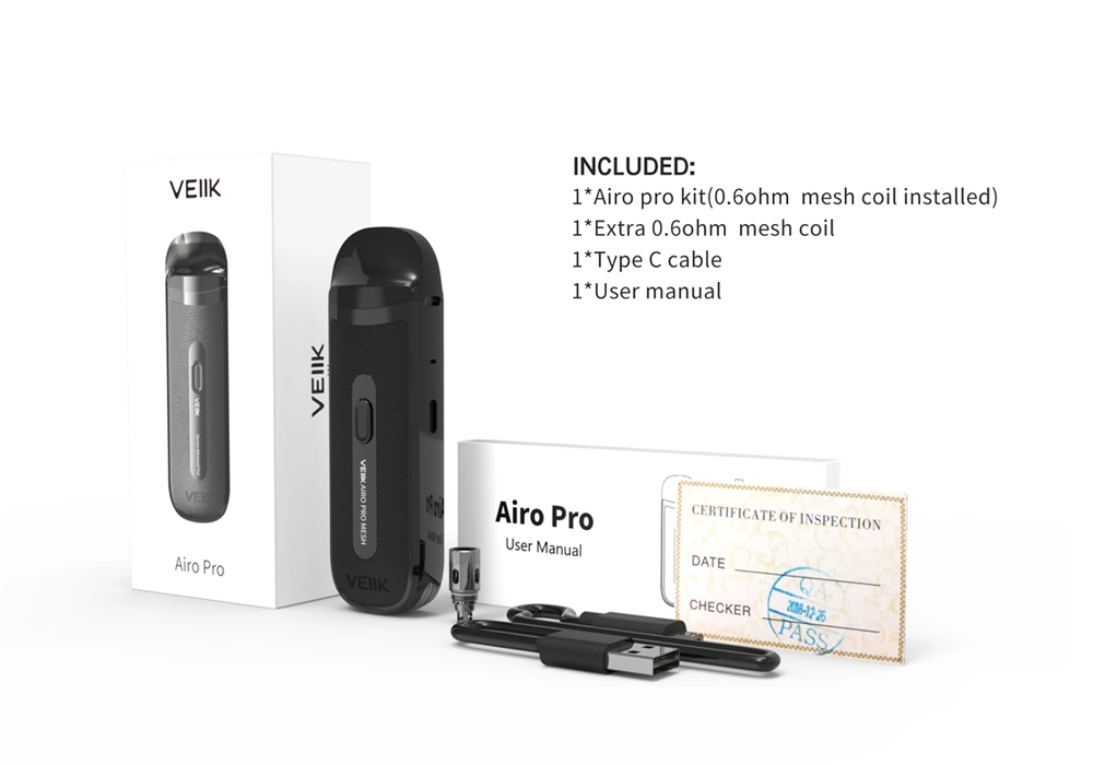 Hot Search Vape Pen Veiik Airo PRO 2ml Pod Vape Kit Adjustable Airflow with Gift Case Electric Smoking