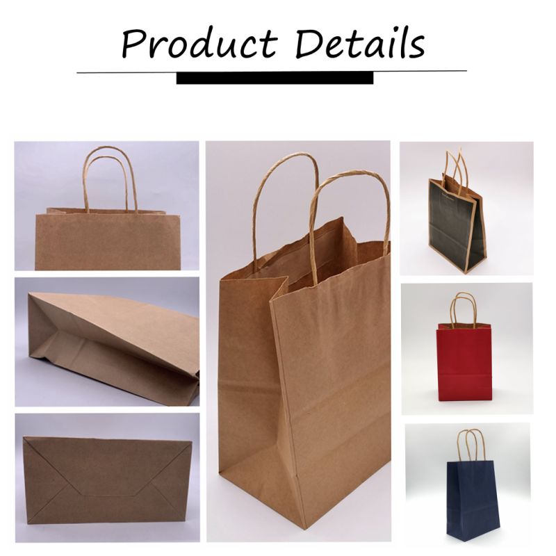 Logo Printing Paper Bags Kraft Paper Bags with Handles