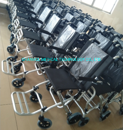 Aluminium Attendant Travel Wheelchair Foldable with Carrying Bag Portable