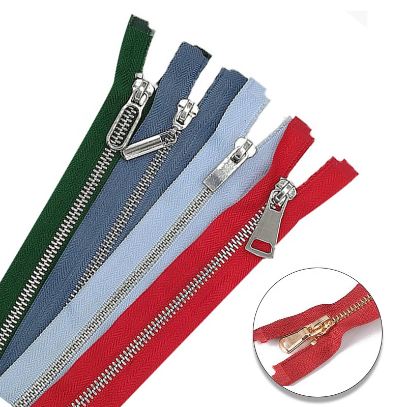 5# Polyester Woven Tape Metal Zipper Long Chain Plated Platinum Teeth