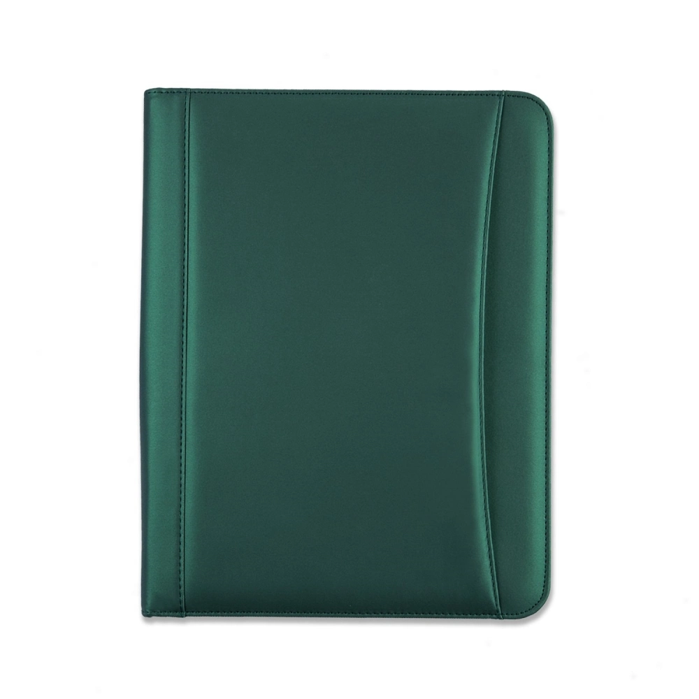 Custom File Folder Document Binder Green PU Leather Portfolio with Logo