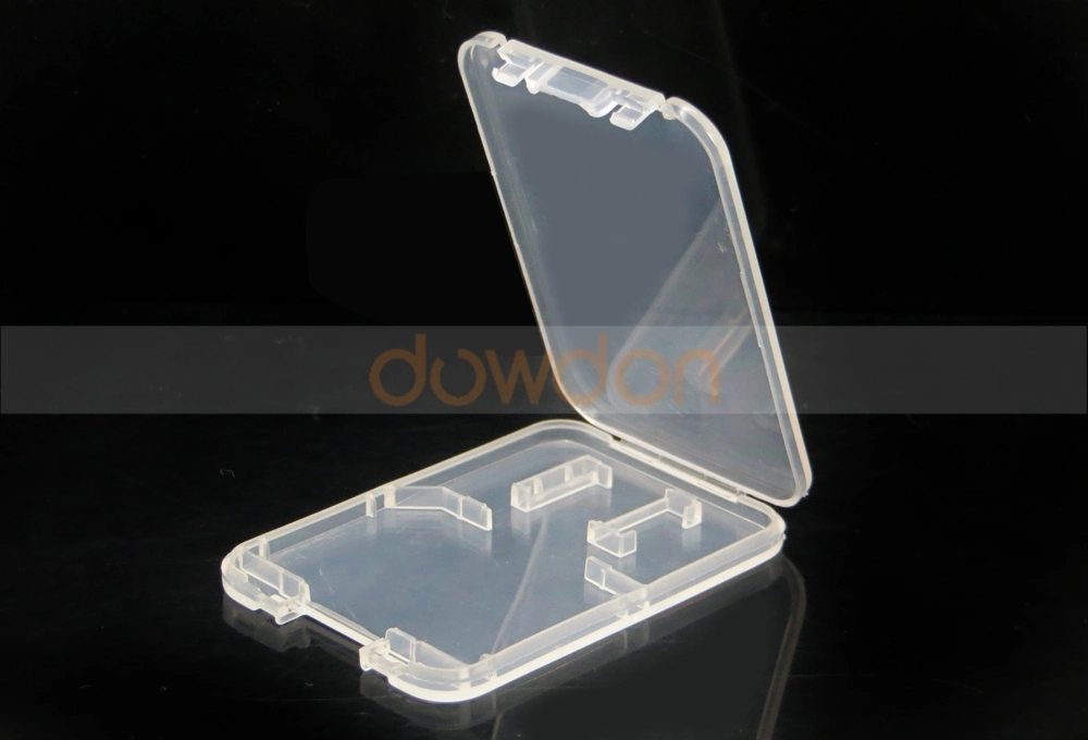 Super Thin 2 in 1 Protective Transparent Plastic Memory Card Case for SD Micro SD Card