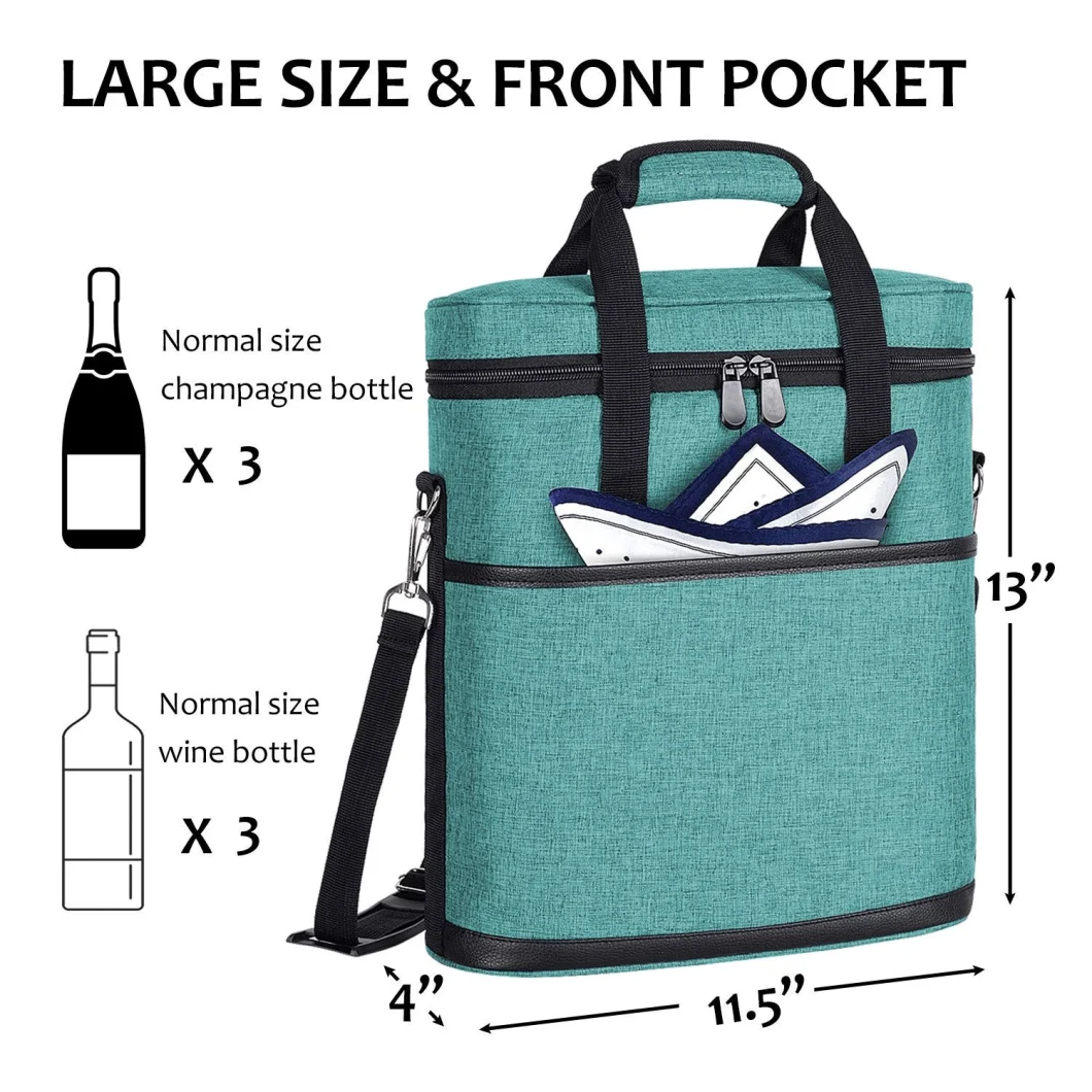 Cooler Bag with Strap Bottle Carrier Case Tote Insulated Food Cooler Backpack Waterproof Travel Bag