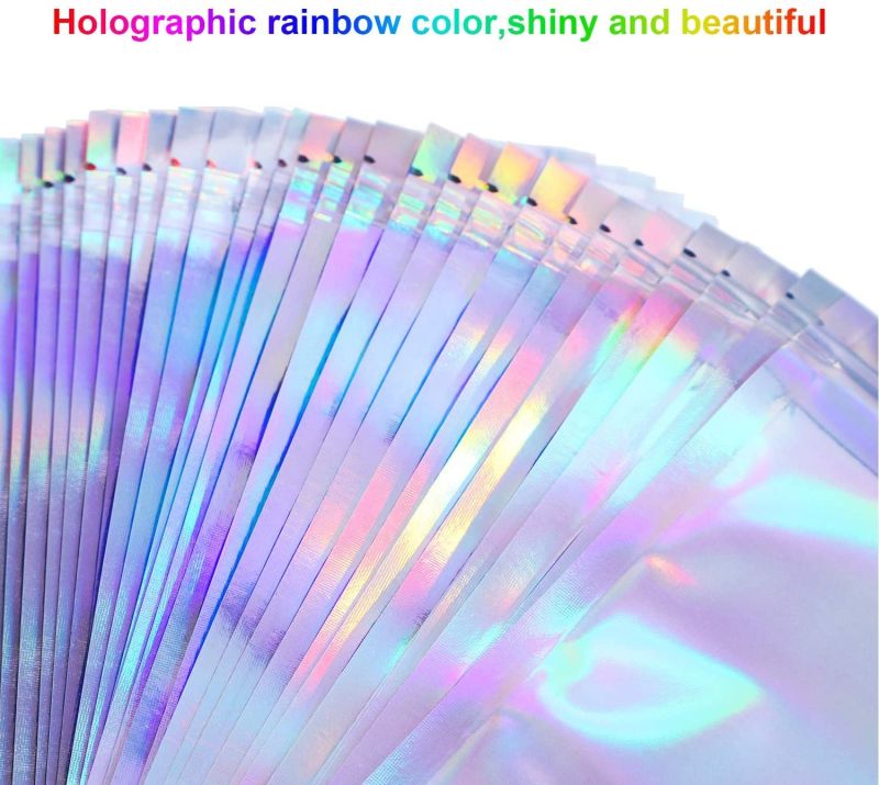 Rainbow Color Zipper Bags Hologram Zip Lock Bags
