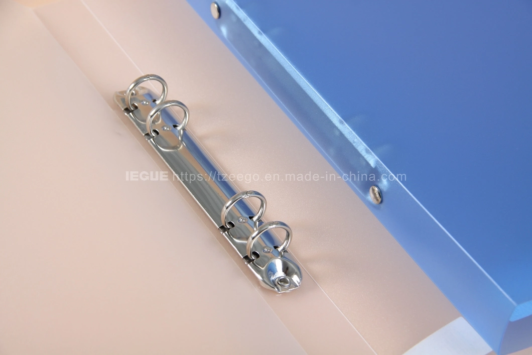 Transparent Plastic PP Cover 4 Hole Ring Binder File Folder