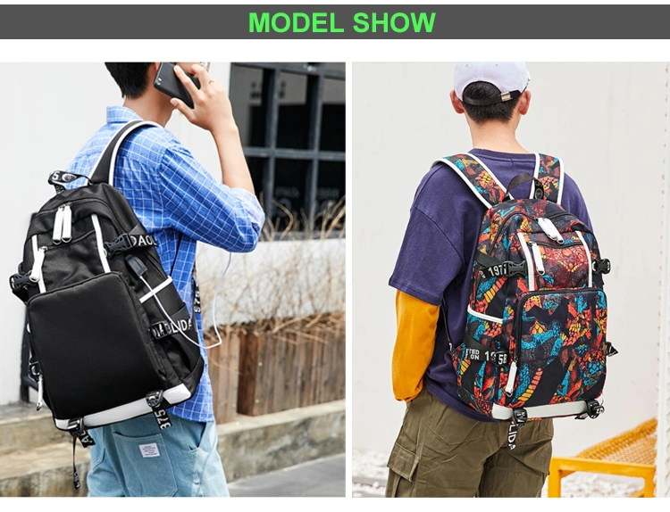 Men Large Water-Resistant Youth Cool 15.6inch Laptop Anti-Theft Travel Backpack Bag