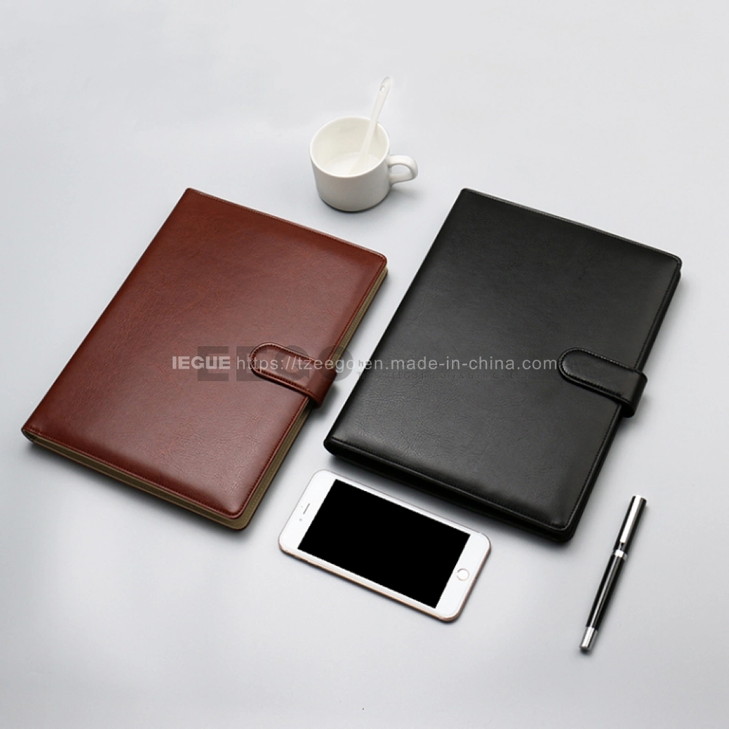 Professional Custom Top Quality Genuine Leather Business Portfolio Bag File Folder A4 Document Folder with Card Holder