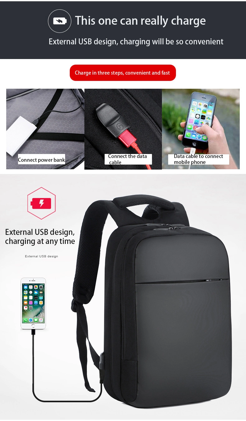 Wholesale Customized Student Computer Backpack Male Korean Fashion Large-Capacity USB Charging Multifunctional Travel Outdoor Backpack
