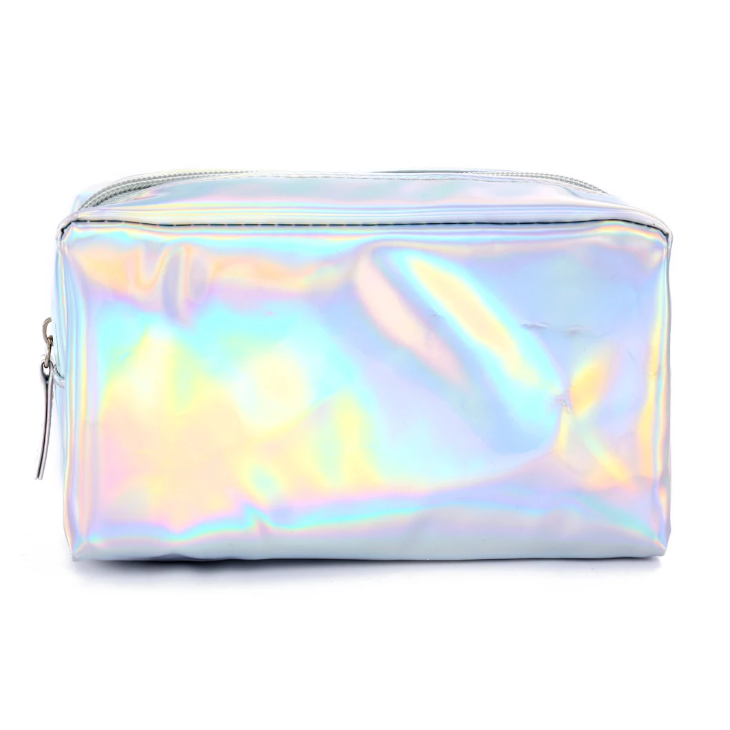 Square PU Cosmetic Bag Laser Cosmetic Bag Student Pencil Case