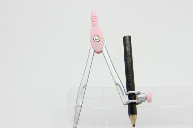 New Fashion Stationery Safety Math Compass Zinc Alloy Compass with Pencil Stationery for Children