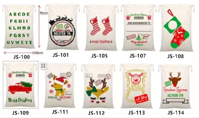 Wholesale Canvas Santa Sack New Arrival Custom Santa Sack Christmas Storage Bag Pouch