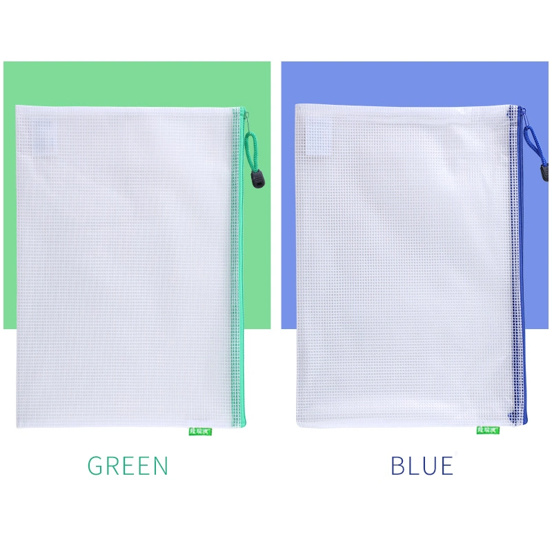 A4 PVC Zipper Organize Books Paper Bills Photos Cosmetics File Document Folder Bag
