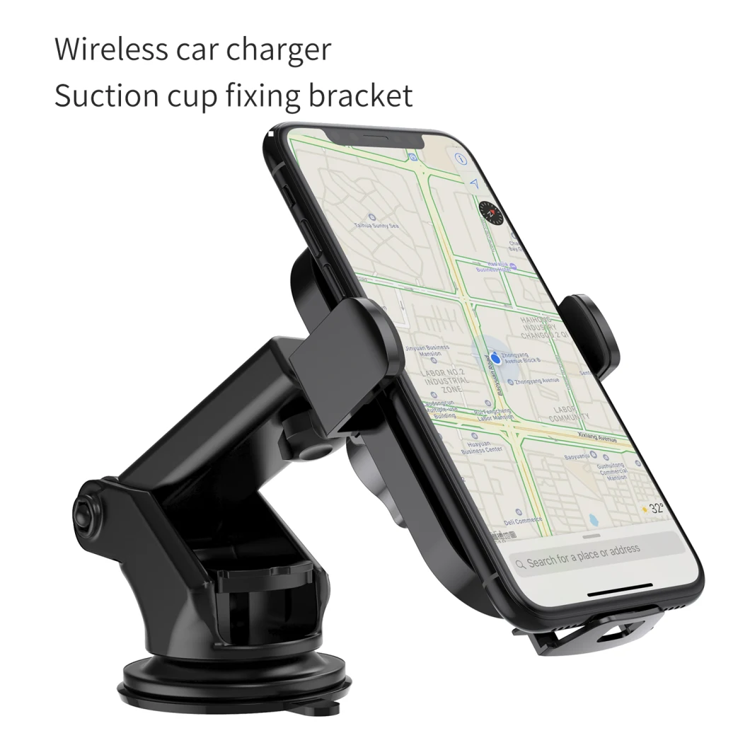 Uutek Q12 2019 Mobile Holder Fast Wireless Charging Wireless Car Charger with Holder for iPhone Samsung