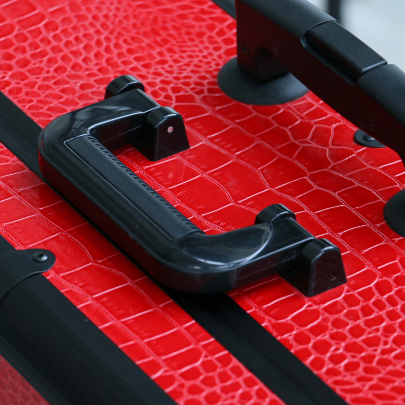 Red Crocodile Grain Fashion Lady Makeup Case Outdoor Makeup Trolley Case