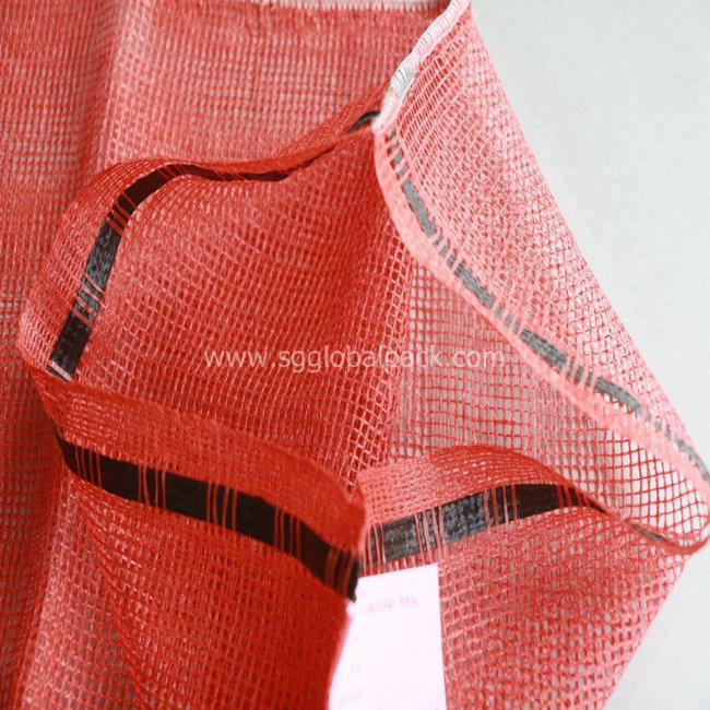 China Red L-Sewing PP Leno Mesh Net Bag